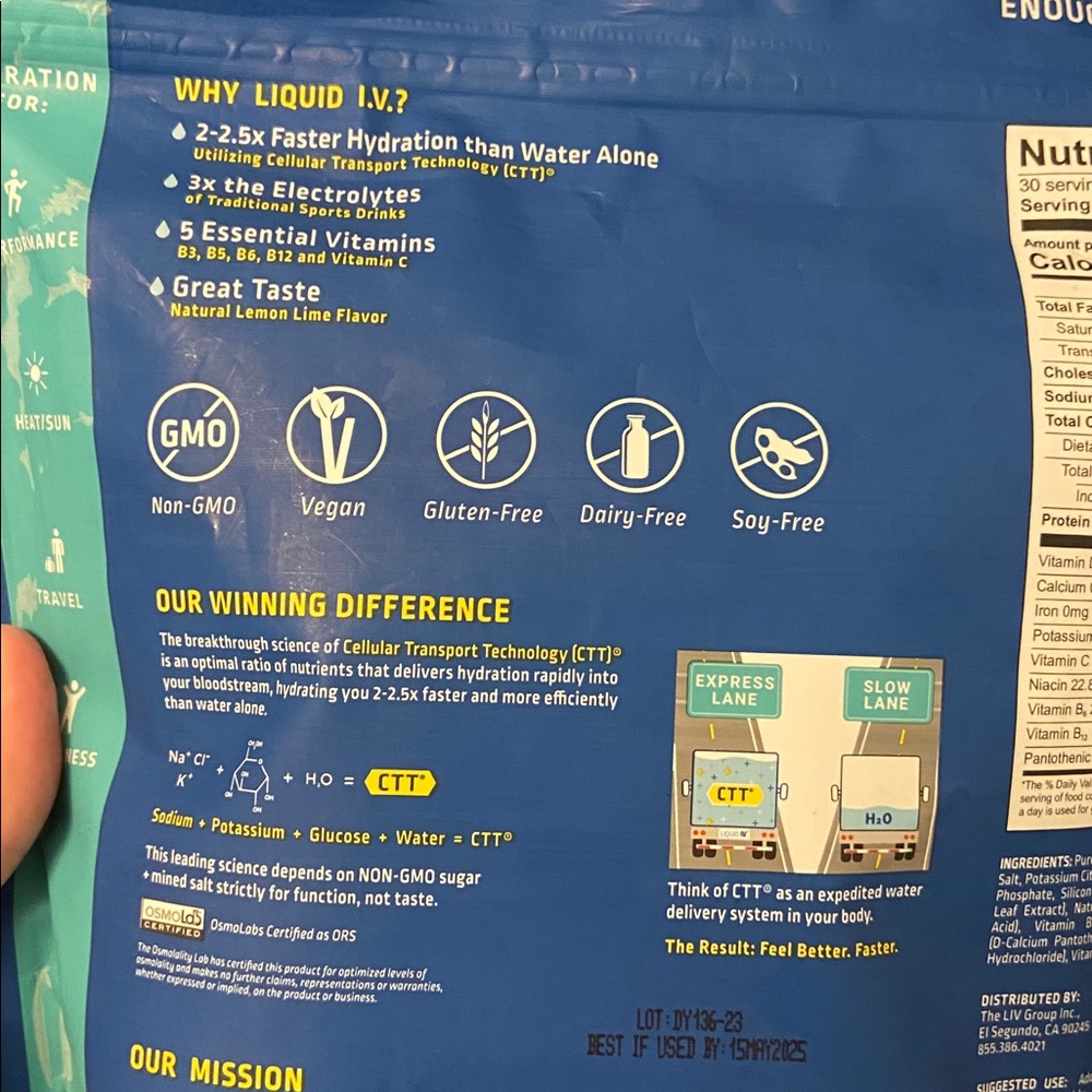 NIB LIQUIDIV electrolyte drink mix lemon lime #30 - Picture 6 of 8